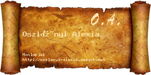Oszlányi Alexia névjegykártya
